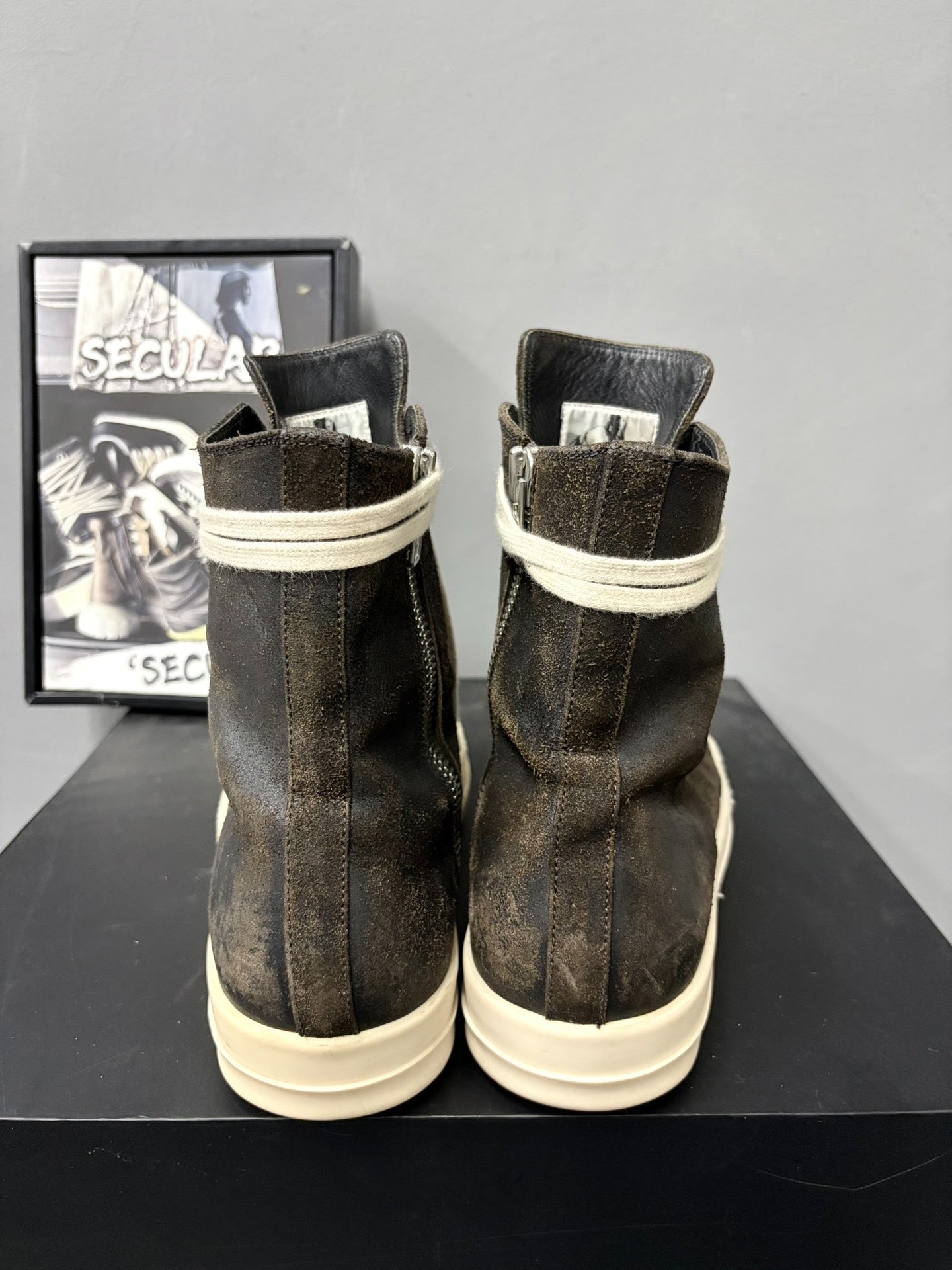 Rick Owens High-Top Leather Sneakers