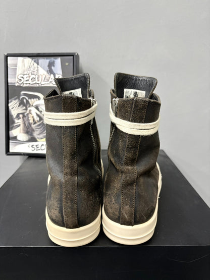 Rick Owens High-Top Leather Sneakers