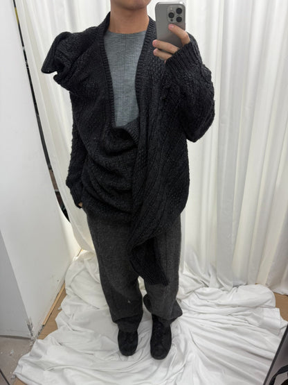 unique yohji yamamoto knitwear with high collar
