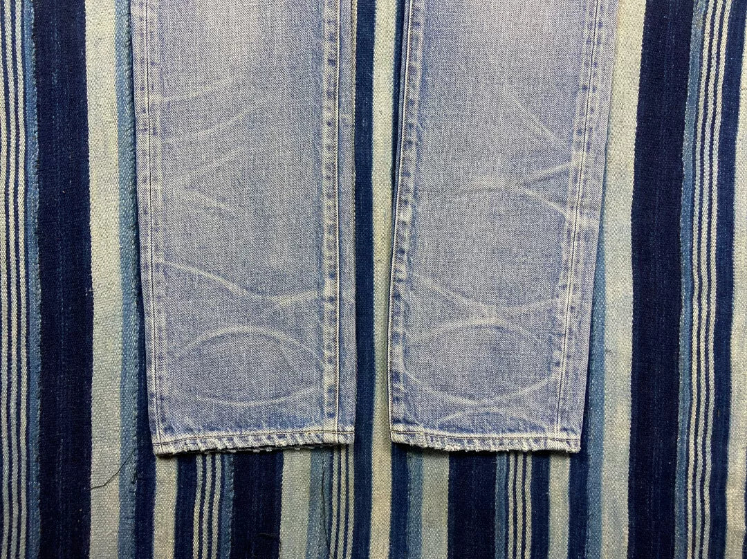 distressed raw wash denim jeans by fabric-brand&co