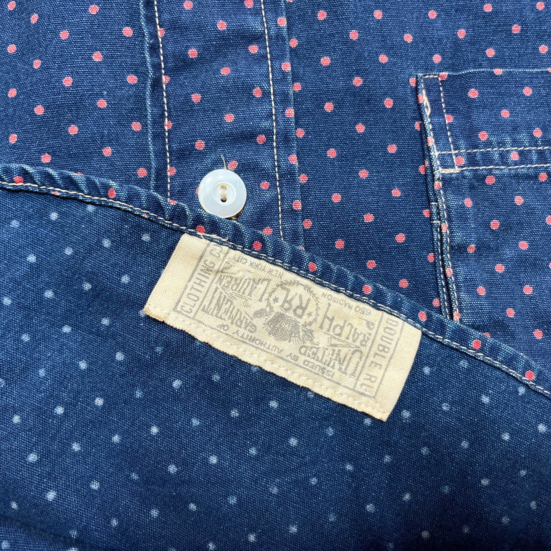 RRL Indigo Polka Dot Work Shirt