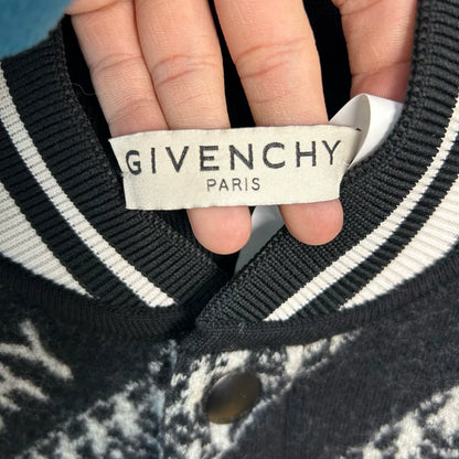 givenchy black and white wool baseball jacket