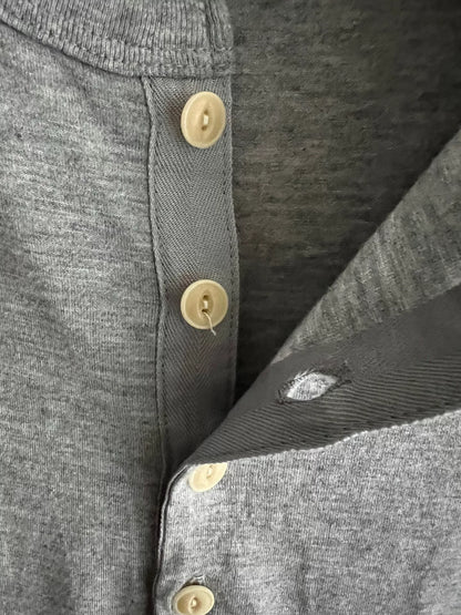 gray vintage henley short sleeve t-shirt