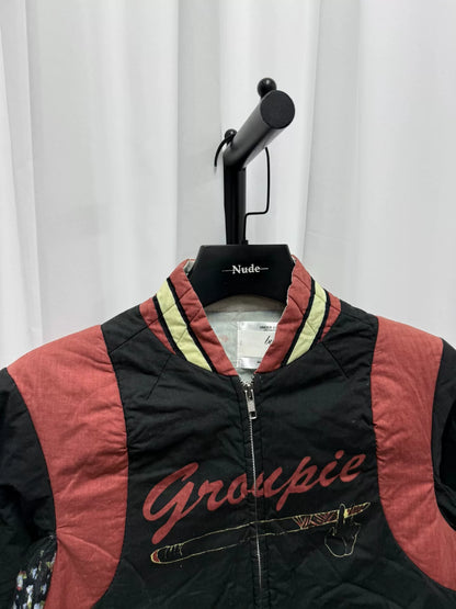 undercover bomber jacket with red accents