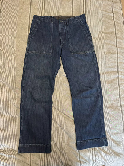 vintage blue-dyed work pants from RRL
