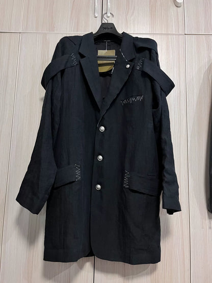 Yohji Yamamoto Black Button-Up Jacket