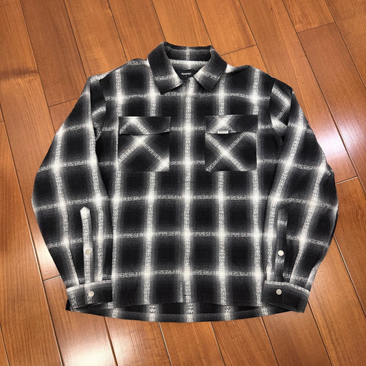 Represent White Black Print Shirt Jacket
