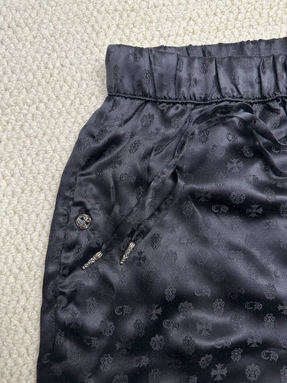 Chrome Hearts Black Silk Sleep Pants XL