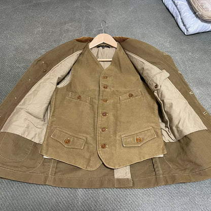 brown hunting coat and vest set