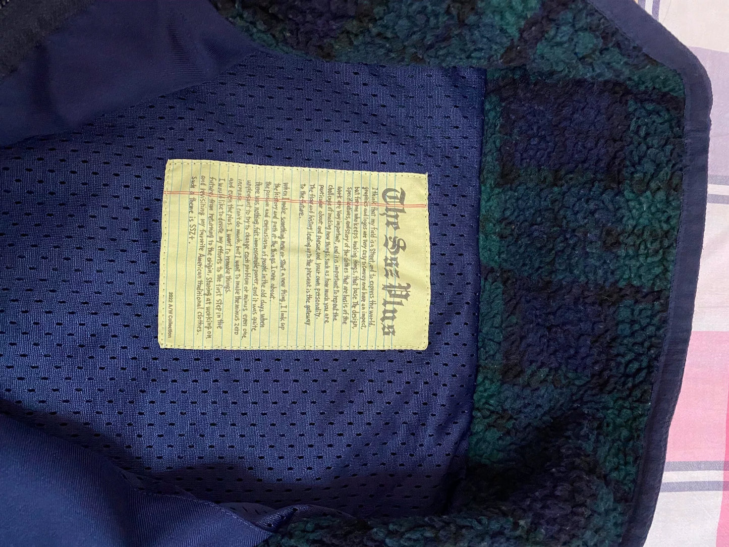 plaid fleece jacket with zip front