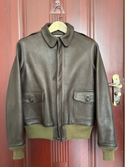 real mccoy A2 brown leather jacket