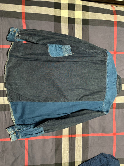 KAPITAL Blue Dye Patchwork Denim Shirt