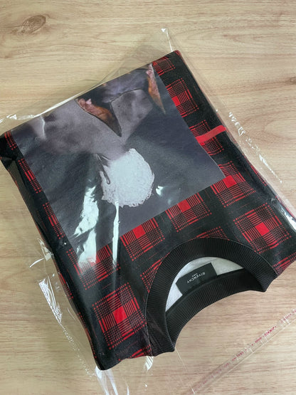 givenchy red plaid dog graphic sweatshirt