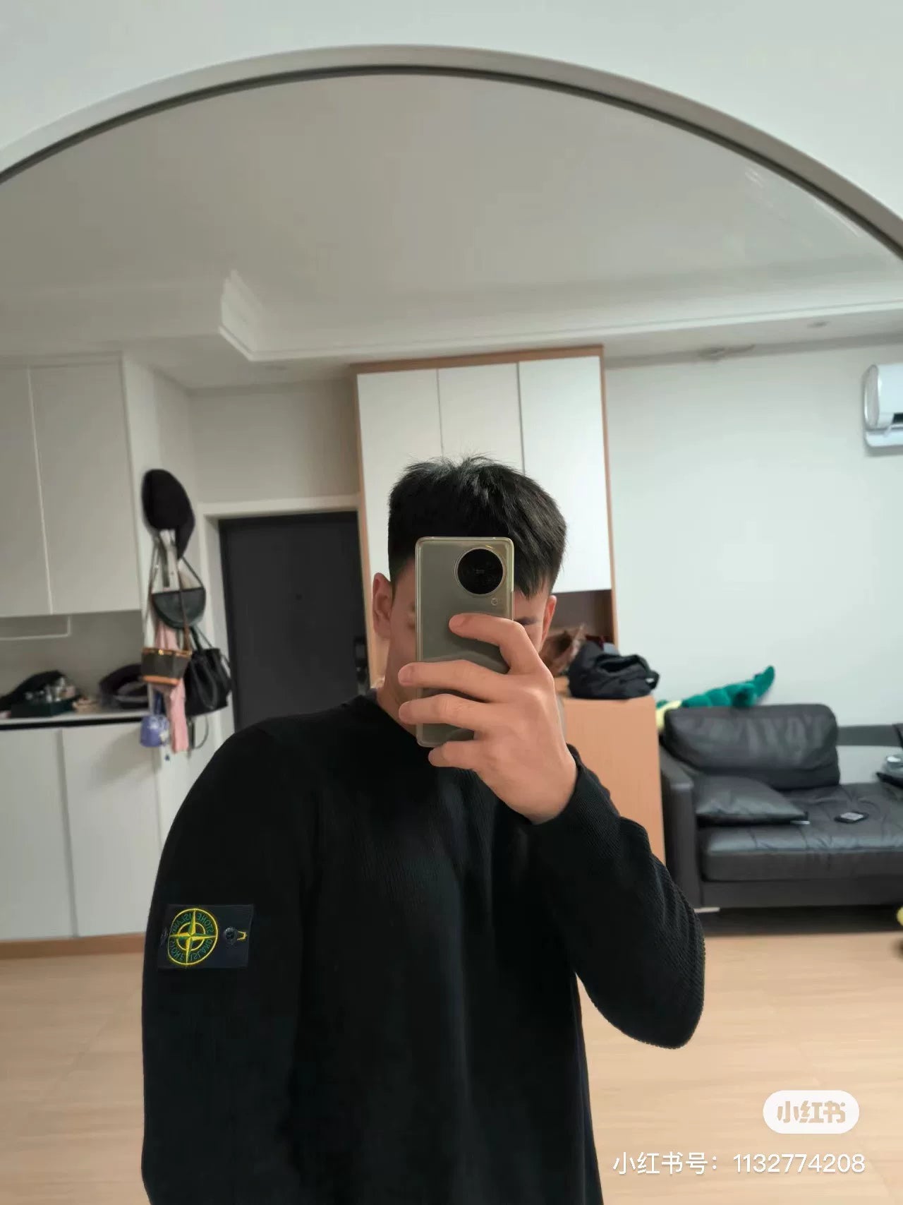 Stone Island Black Knit Sweater Medium