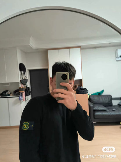 Stone Island Black Knit Sweater Medium