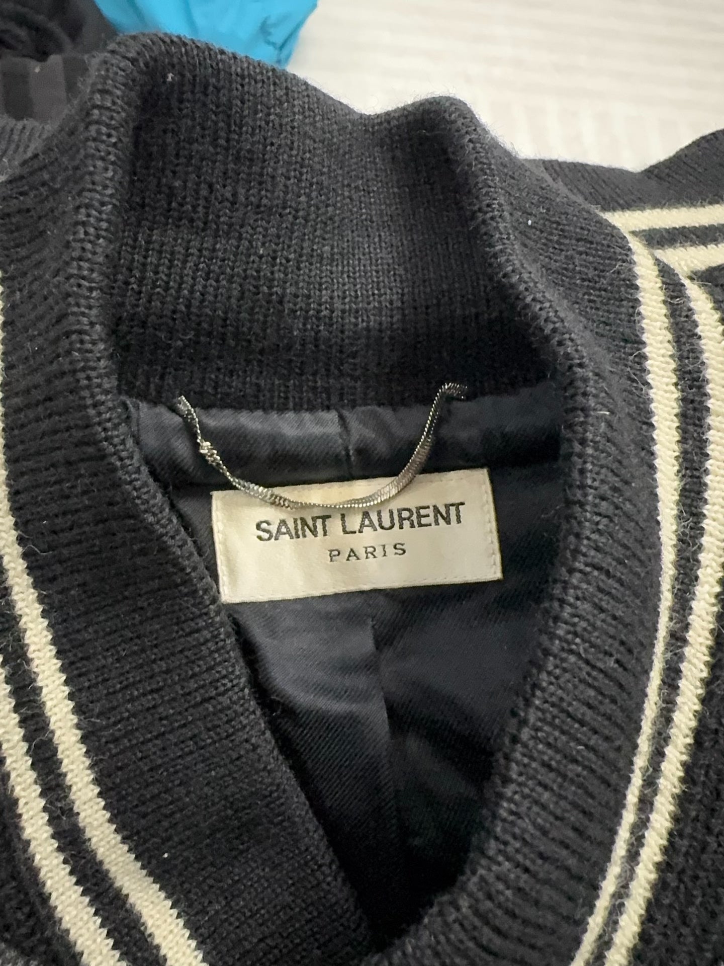 Saint Laurent Gray Baseball Jacket