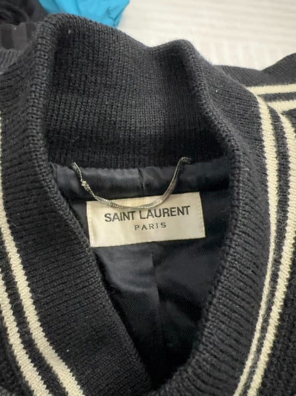 Saint Laurent Gray Baseball Jacket