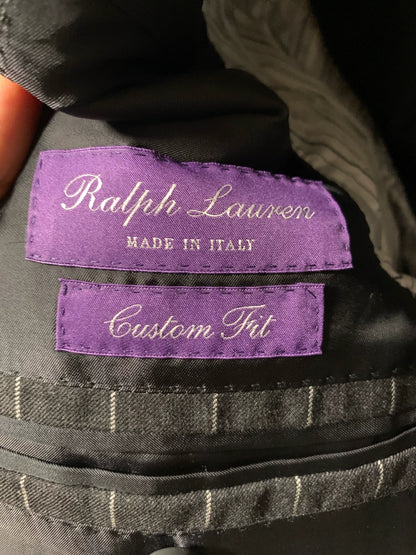 ralph lauren custom tailored gray striped blazer