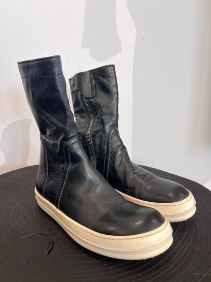 Rick Owens Main Line Cowhide Mid-Calf Boots 40