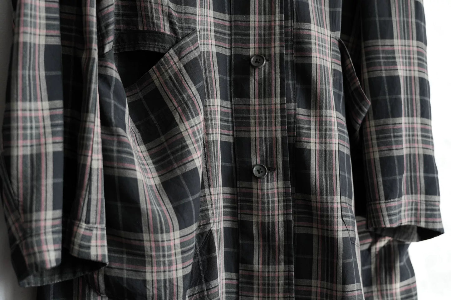 yohji yamamoto double-sided plaid long coat