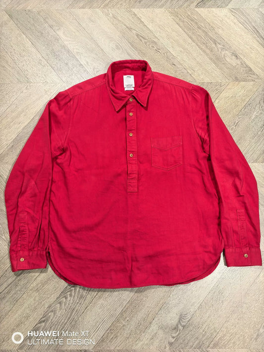 visvim red long sleeve baseball shirt