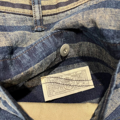 RRL Indigo Striped Shorts for Summer