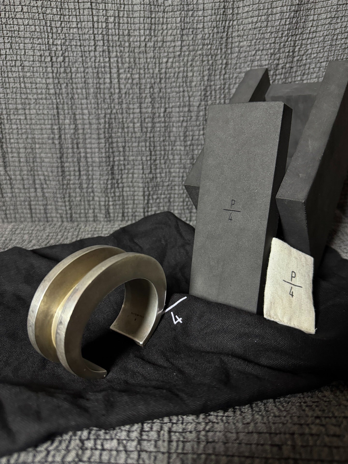 acid silver deep groove bracelet