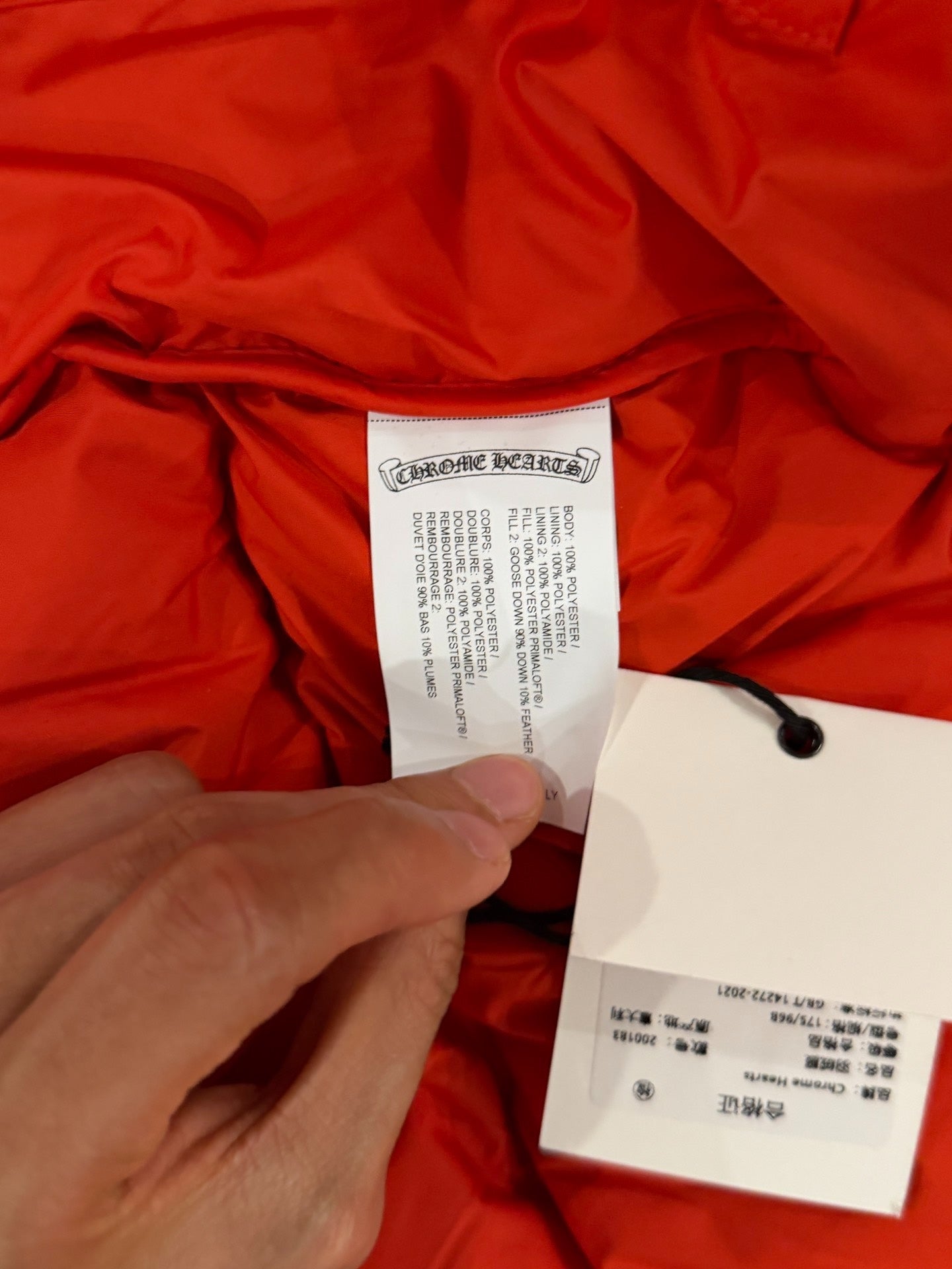 Chrome Hearts Red Down Jacket