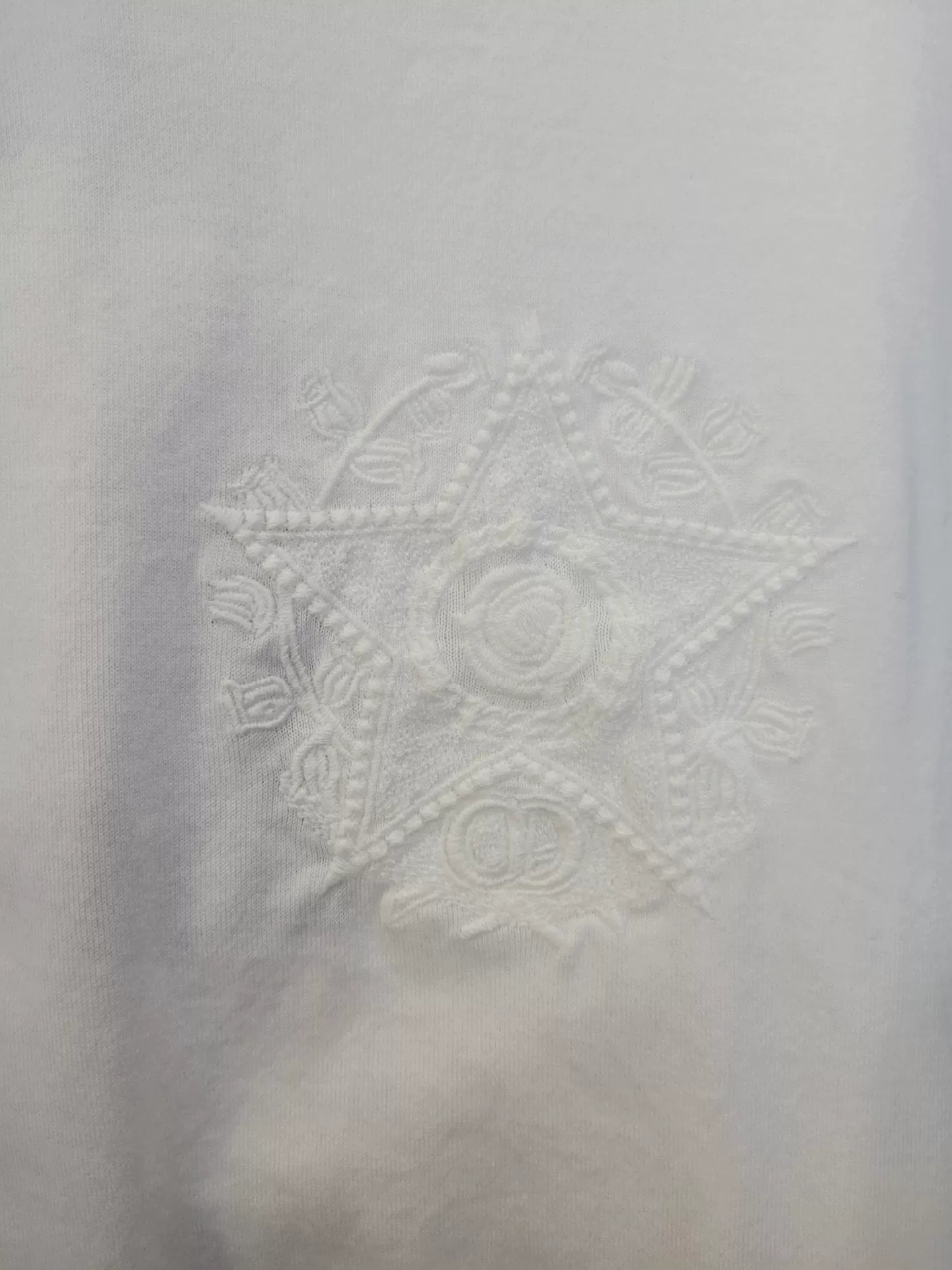 White Embroidered Logo T-Shirt by Dior