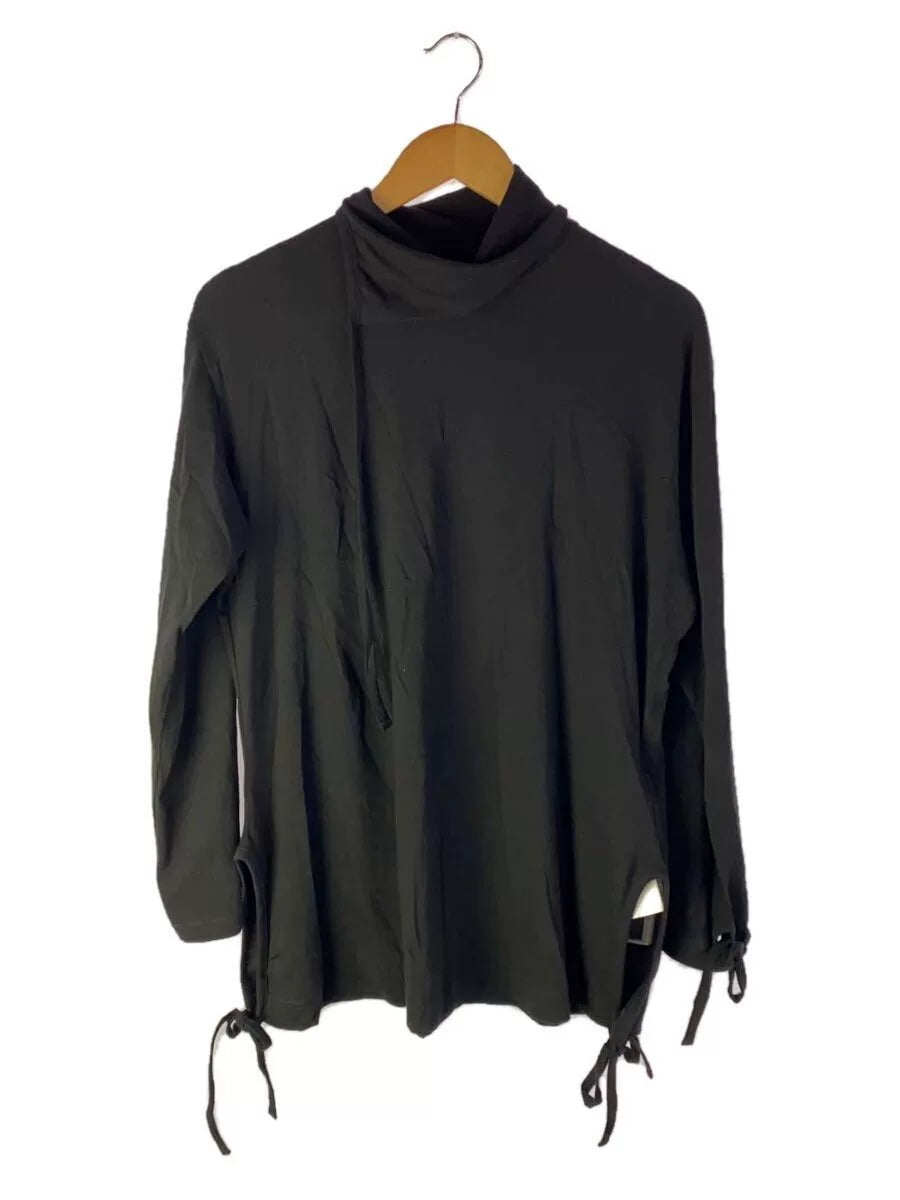 Black Long Sleeve T-Shirt with Unique Collar