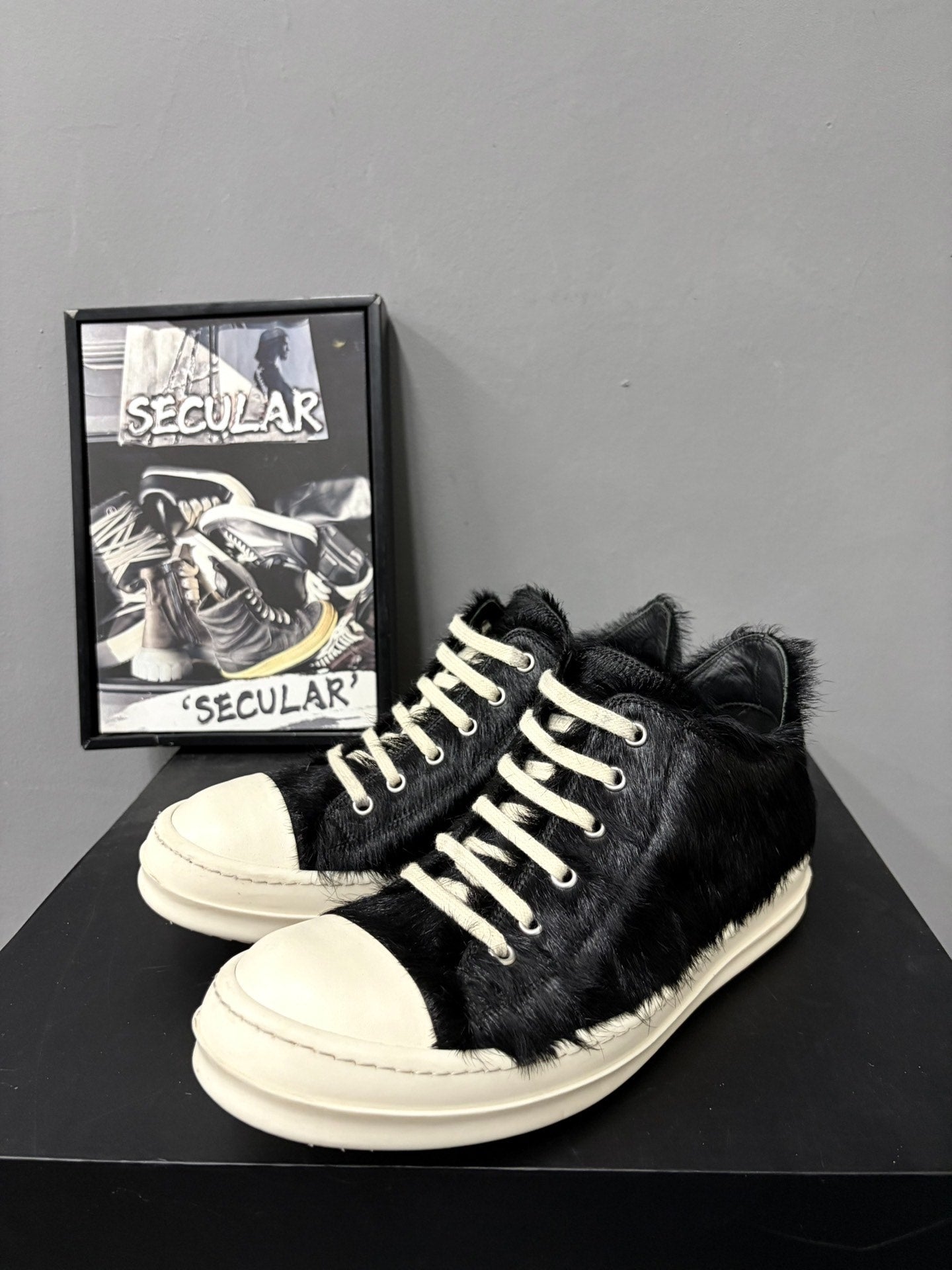 Rick Owens Horsehair High-Top Sneakers