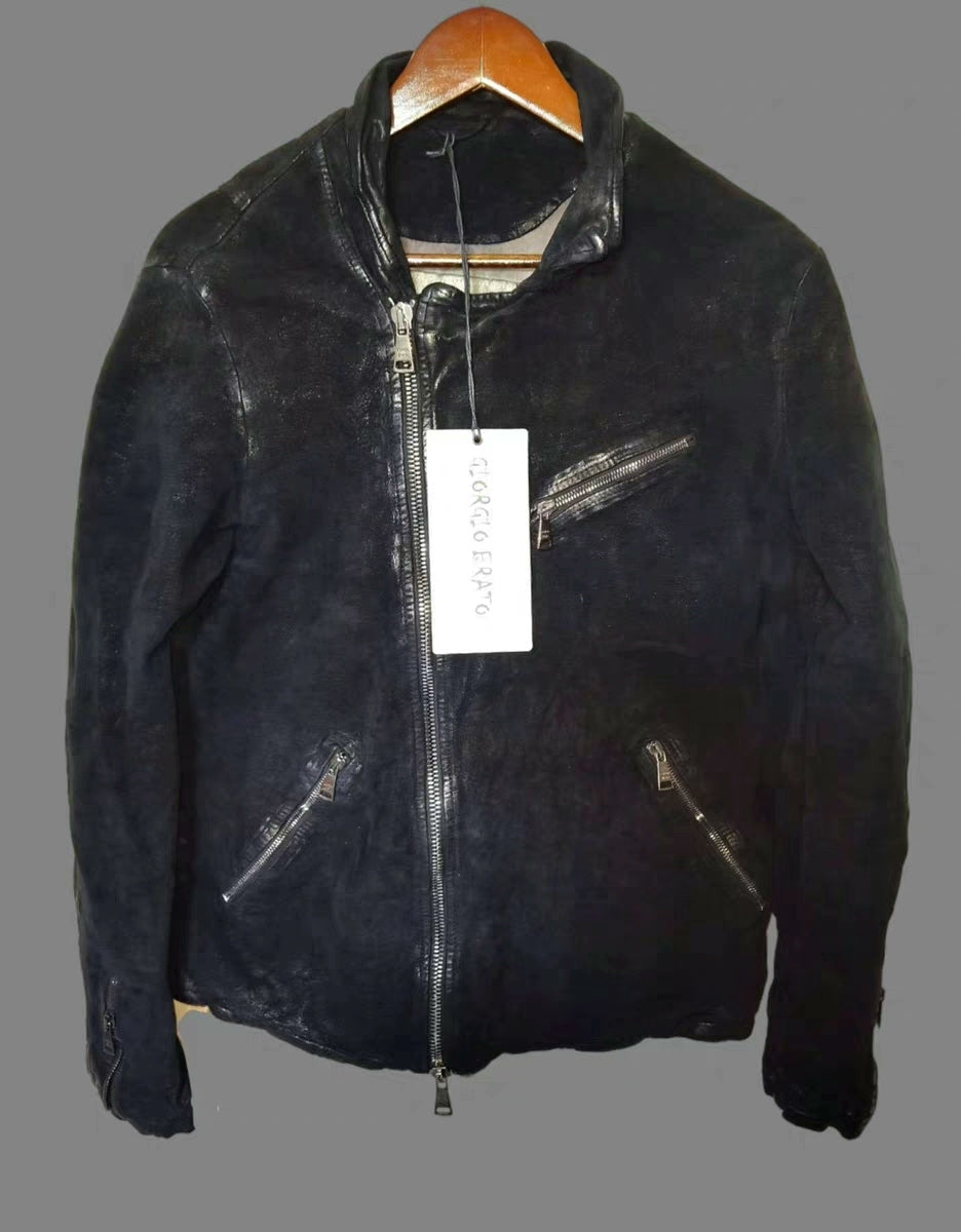 Giorgio Brato Distressed Goatskin Leather Jacket