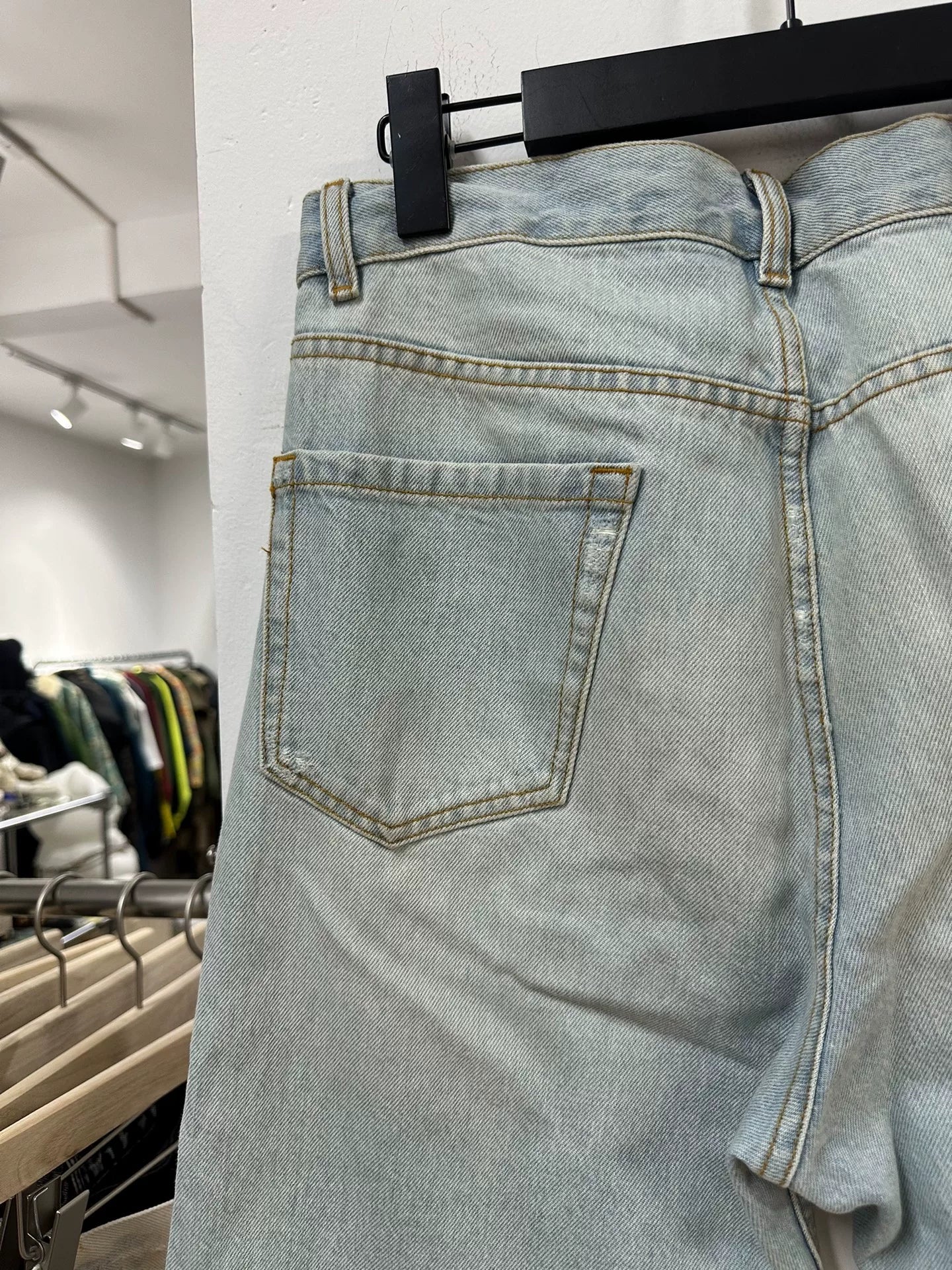 drapes van noten water-washed denim pants