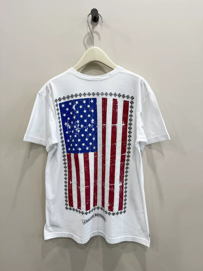 chrome hearts white flag short sleeve t-shirt