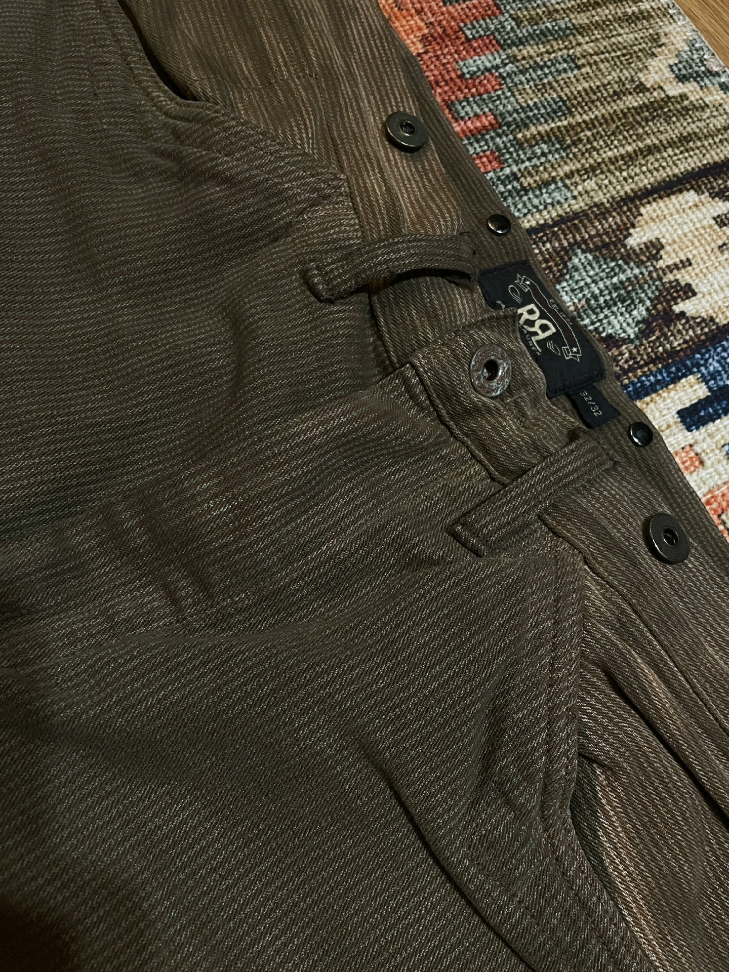 RRL Vintage Striped Distressed Cargo Pants 32