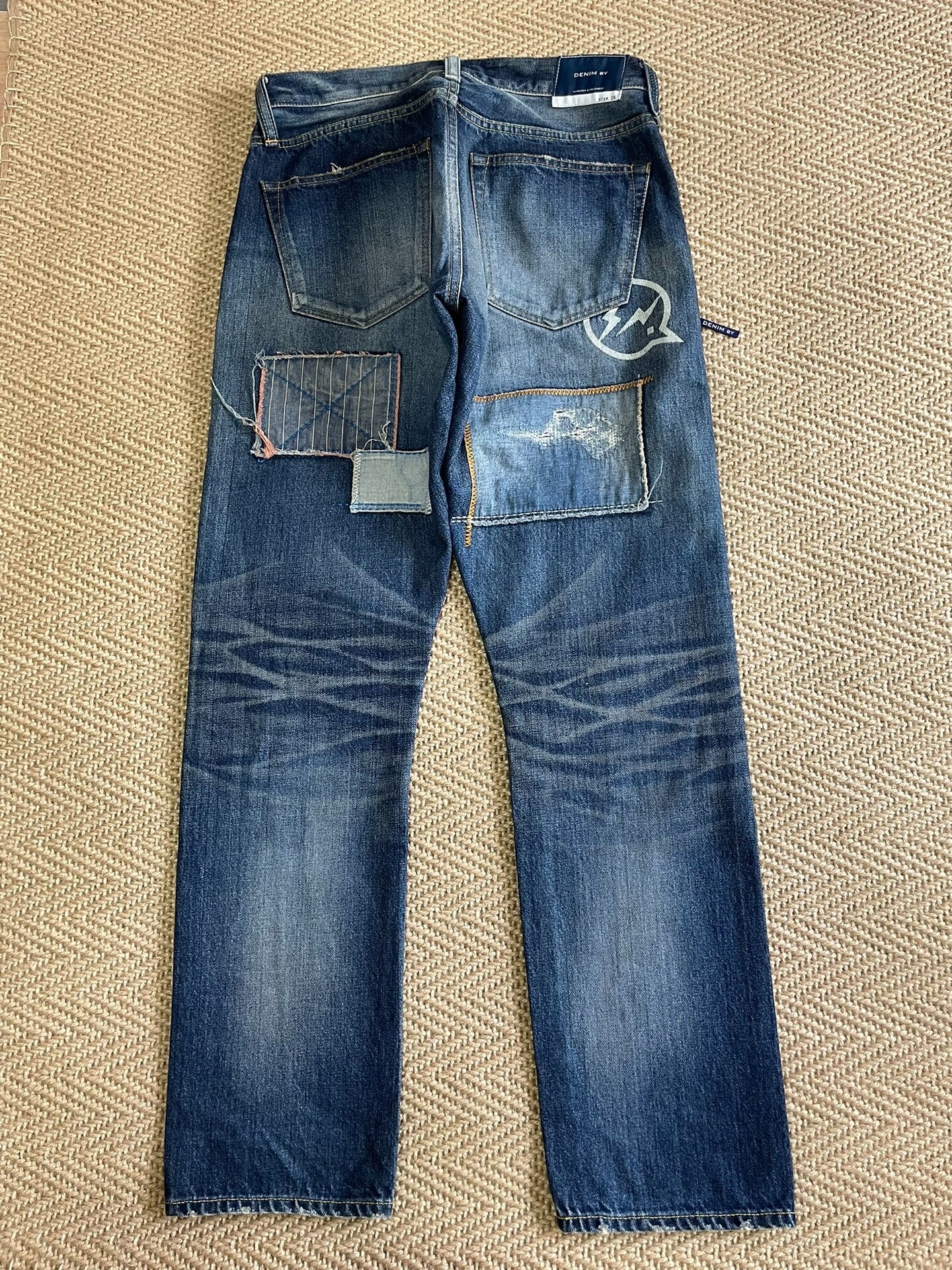 Vanquish Fragment Lightning Distressed Patch Jeans
