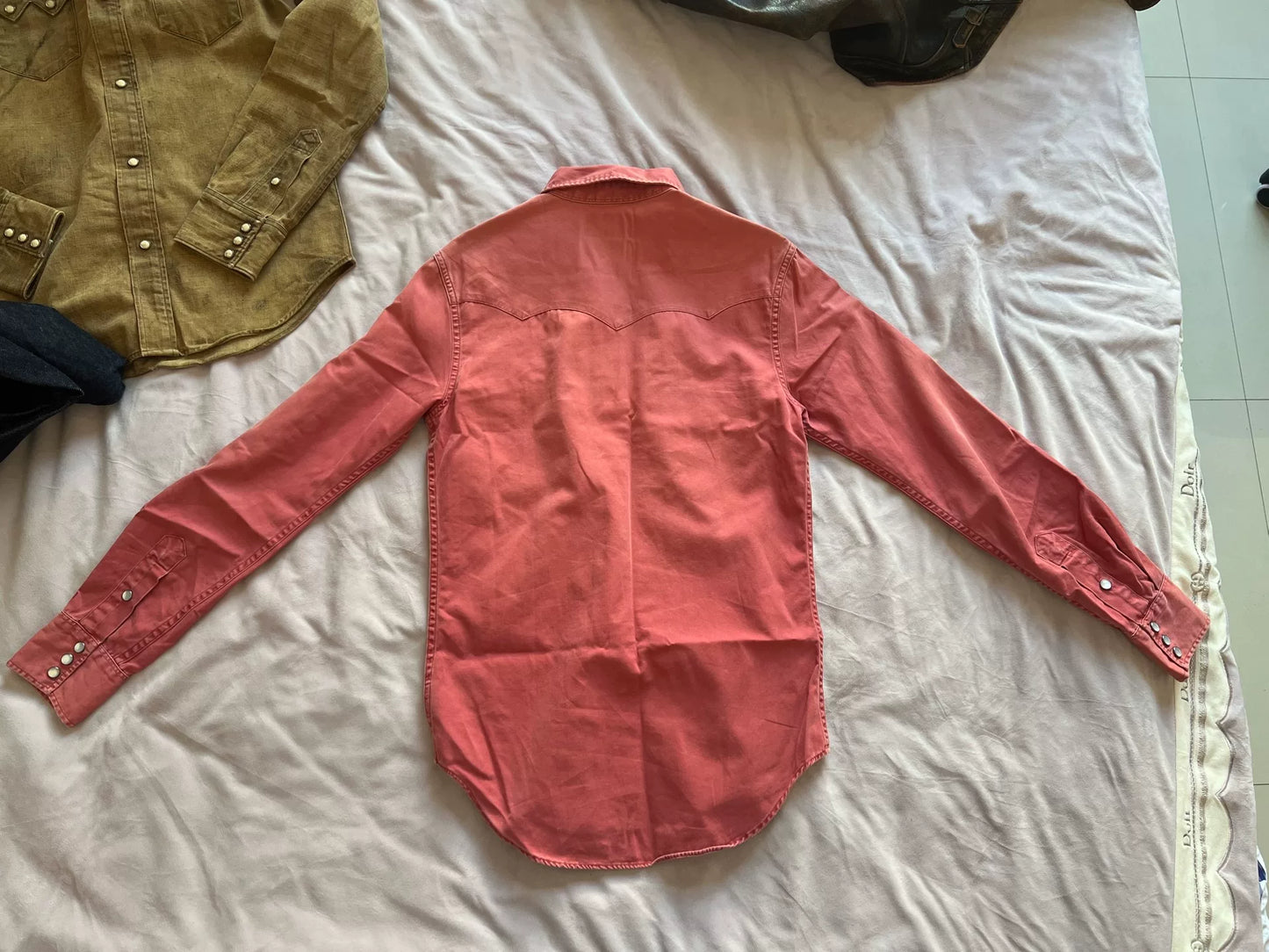 classic ralph lauren western shirt in watermelon