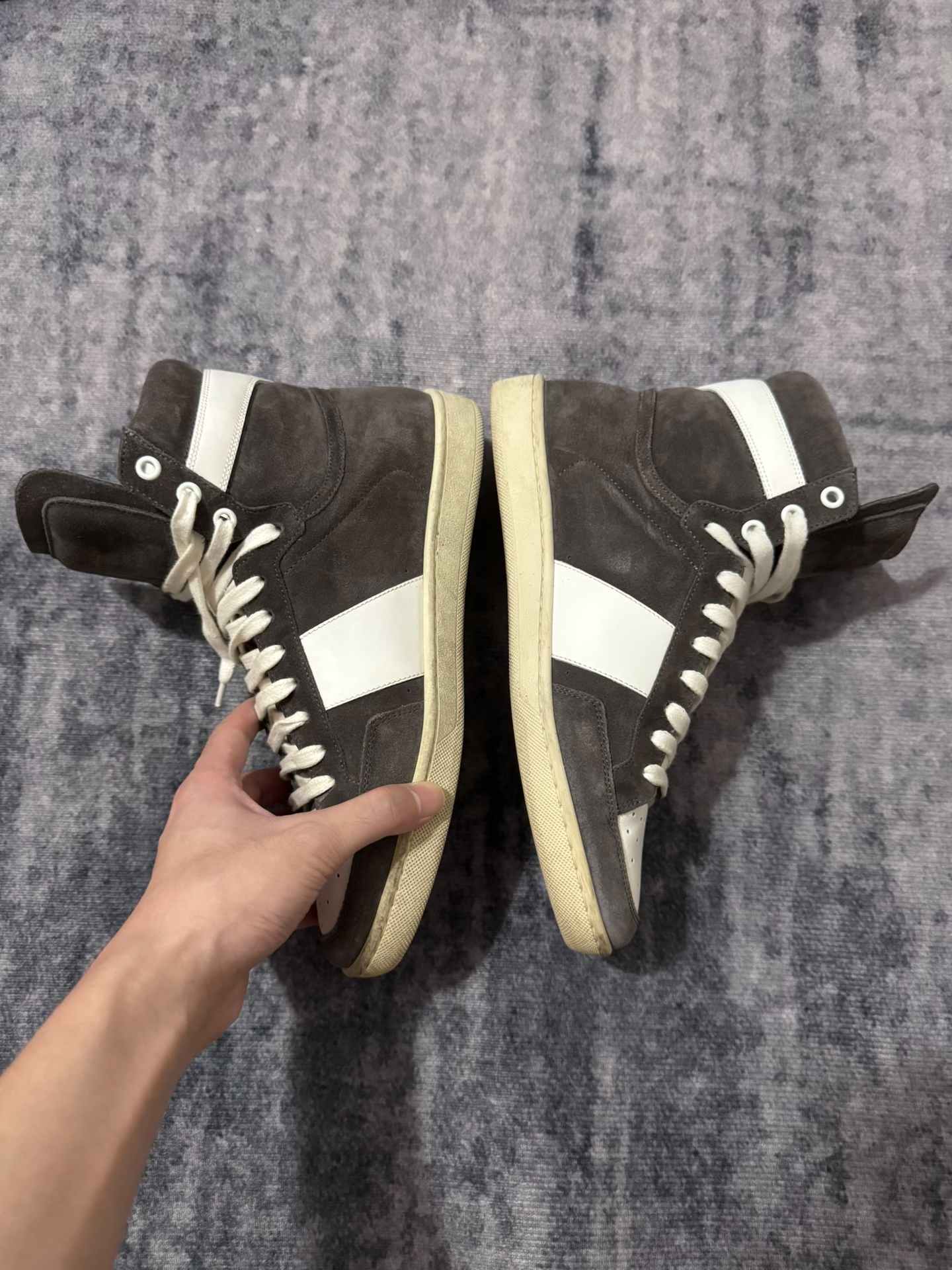 Saint Laurent High-Top Suede Sneakers