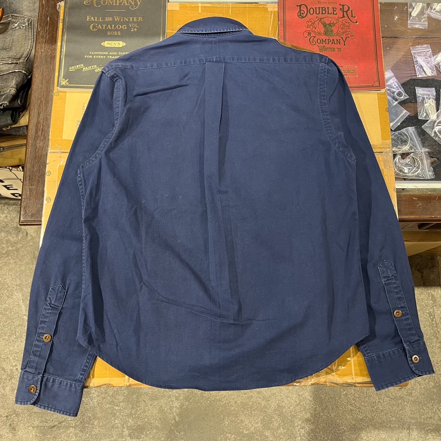Double RL Ralph Lauren Leather Patchwork Shirt