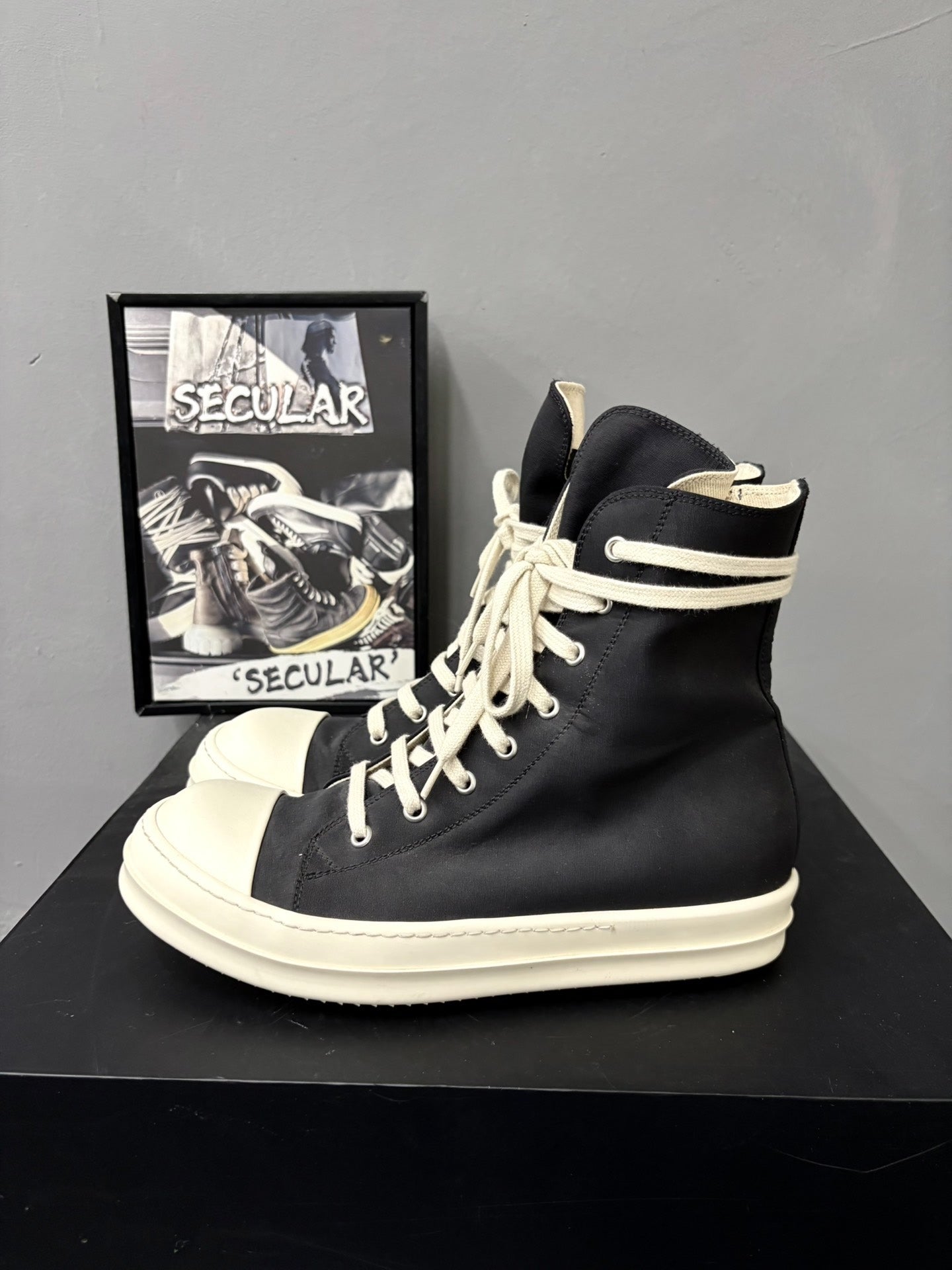 Rick Owens DRKSHDW High-Top Satin Sneakers