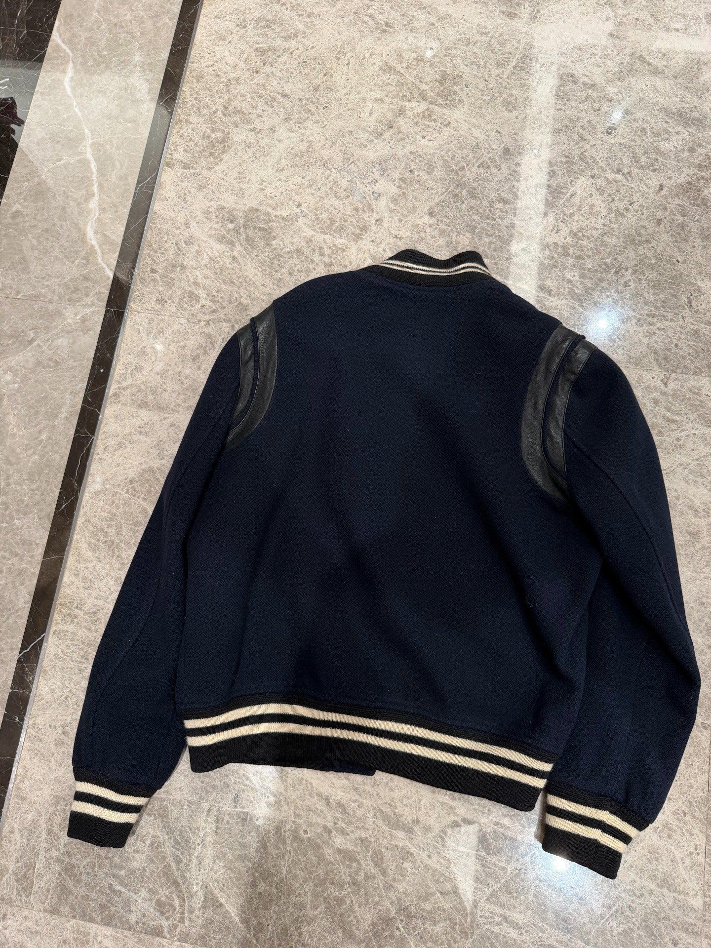 Saint Laurent Varsity Jacket Leather Sleeves