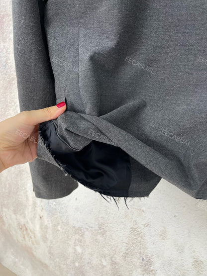 CDG Gray Asymmetrical Blazer