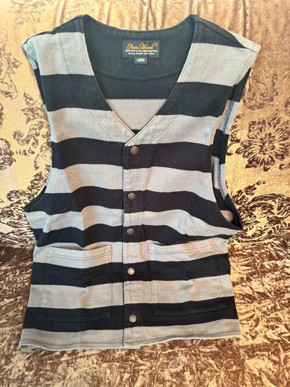 Vintage Iron Heart Striped Knitted Vest
