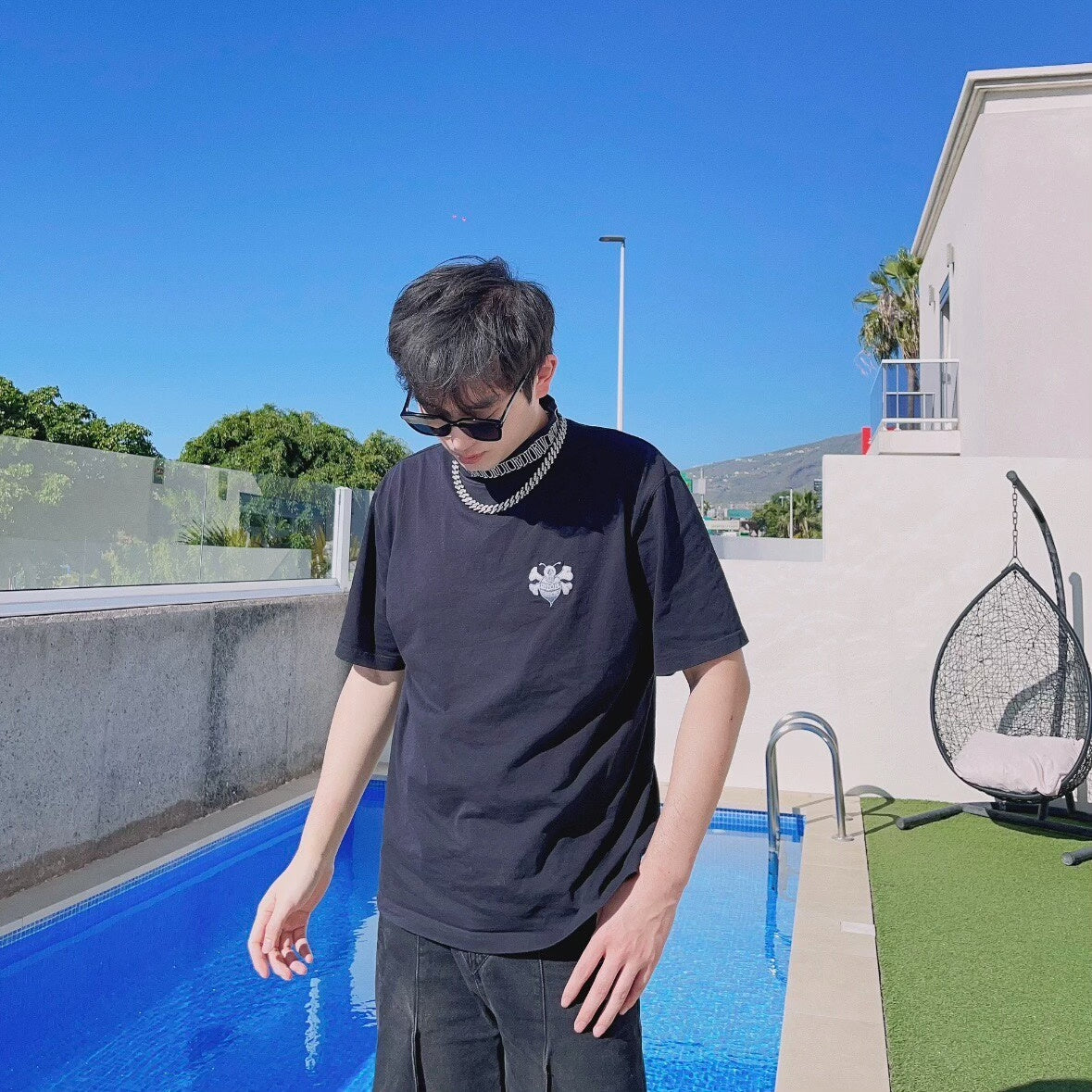 Dior Stussy Collaboration Embroidered Bee T-shirt