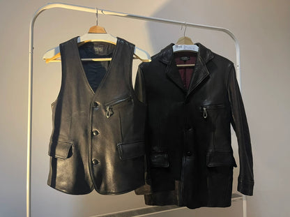 freewheelers guthrie leather vest size 36
