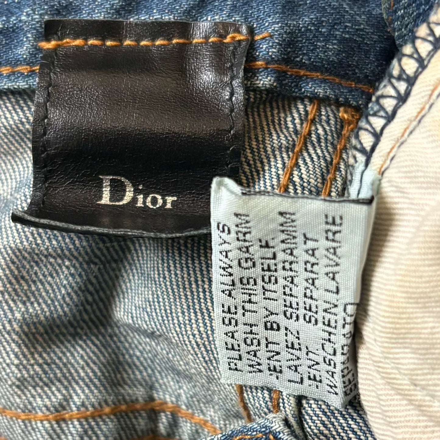 dior homme aw 2004 blue denim pants
