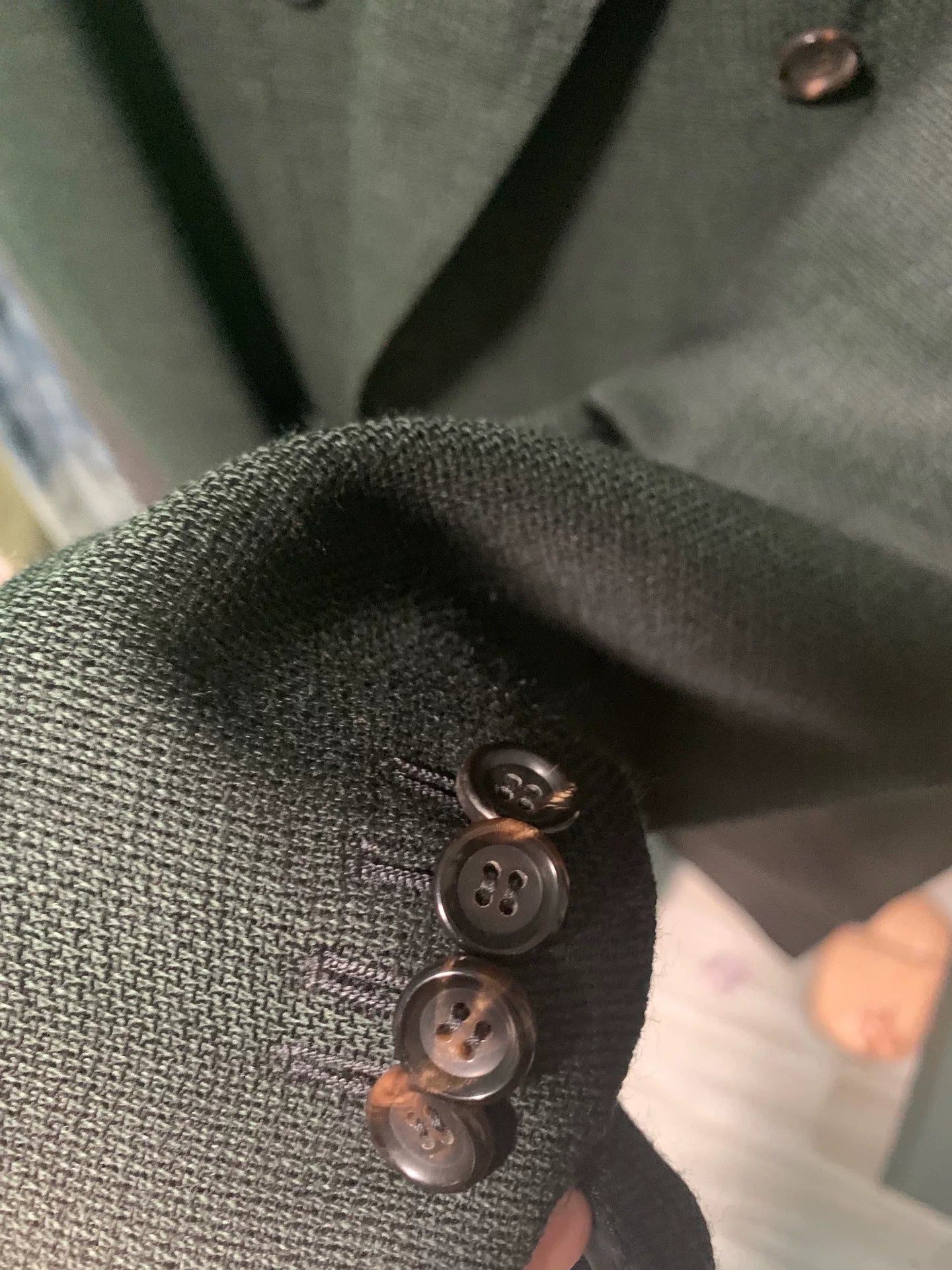 stylish dark green wool blazer