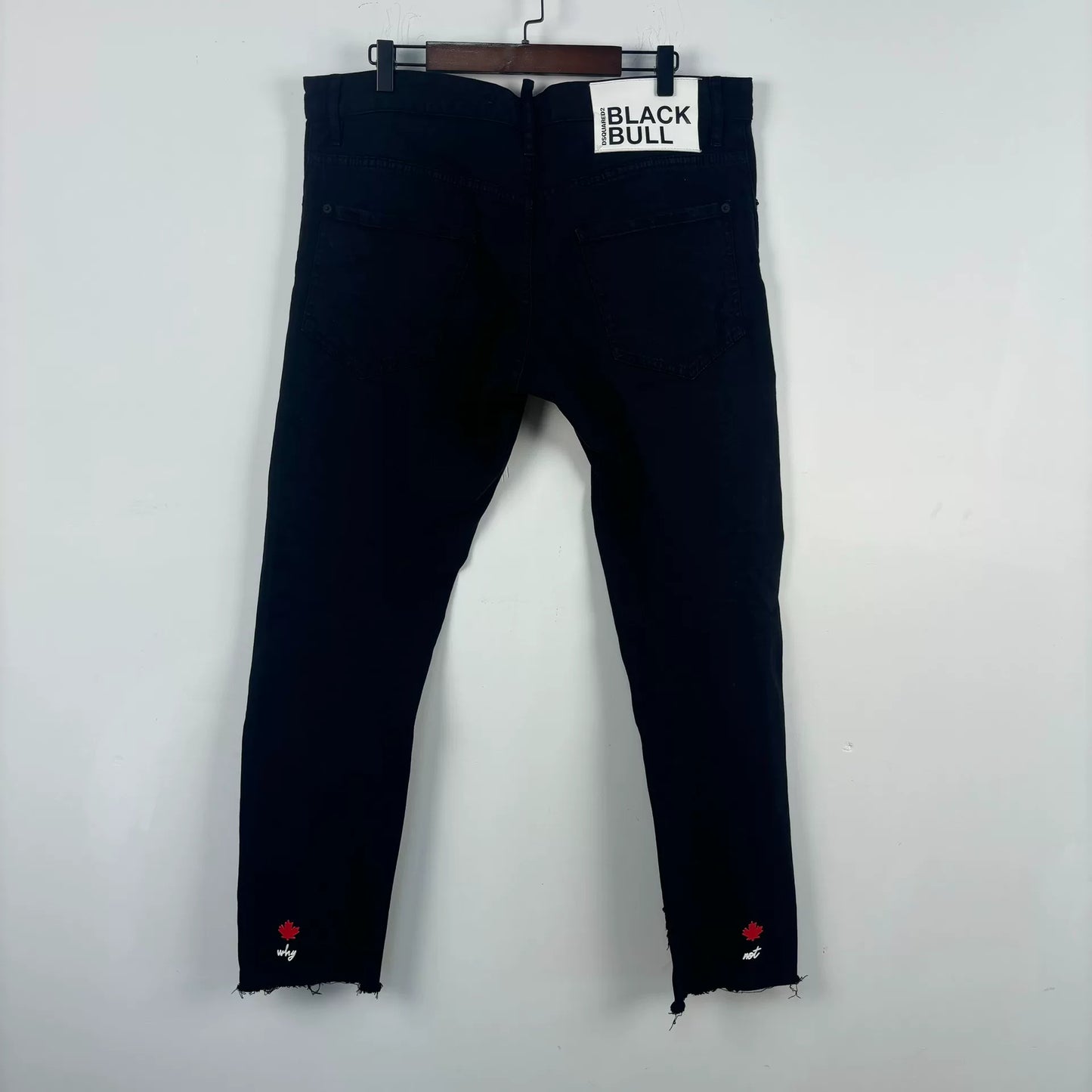 dsquared2 black logo denim pants size 53