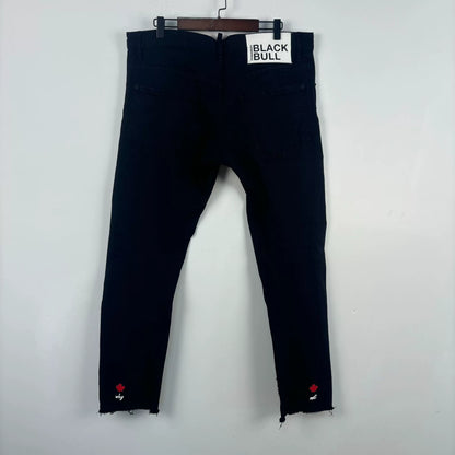 dsquared2 black logo denim pants size 53