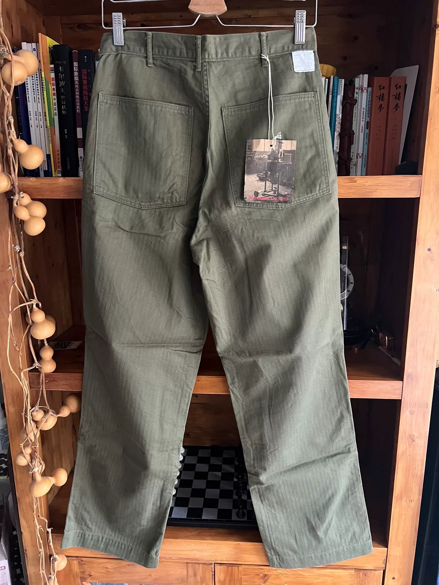 workers japan military style green pants